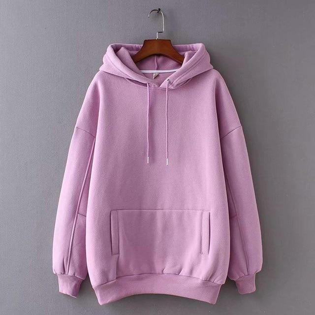 Tangada Frauen Fleece Hoodie Sweatshirts Winter japanische Mode 2019 Oversize Damen Pullover warme Tasche Kapuzenjacke SD60