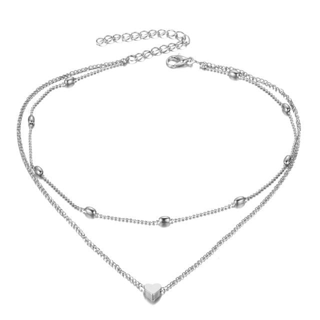 Collier ras du cou petit coeur pour femme chaîne en argent doré Smalll amour COLLIER PENDENTIF en collier Boho Chocker collier bijoux