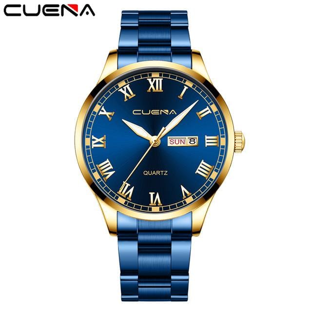 CUENA 2020 New Men's Watch Business Steel Belt Calendar Quartz Watch Reloj Hombre Men Wristwatches High Quality Luxury Watches