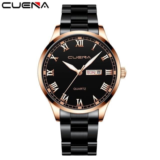 CUENA 2020 New Men's Watch Business Steel Belt Calendar Quartz Watch Reloj Hombre Men Wristwatches High Quality Luxury Watches