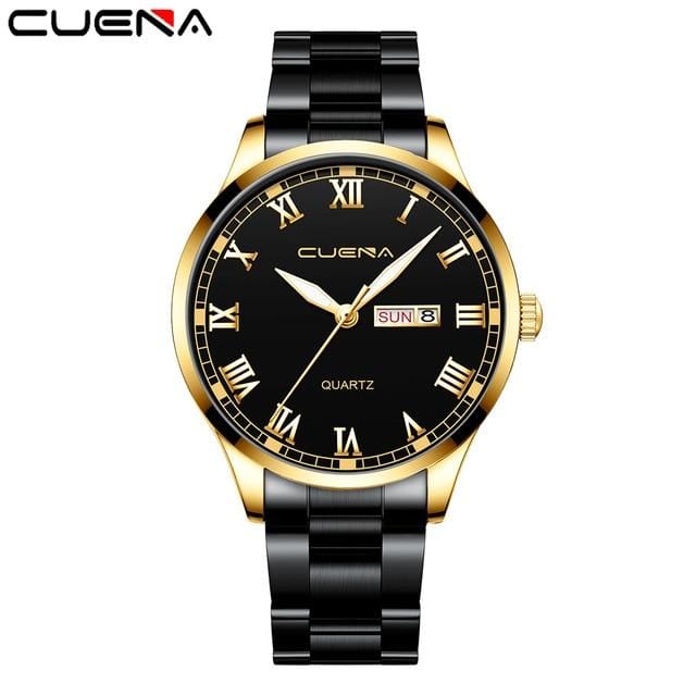 CUENA 2020 New Men's Watch Business Steel Belt Calendar Quartz Watch Reloj Hombre Men Wristwatches High Quality Luxury Watches