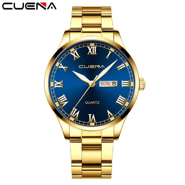 CUENA 2020 New Men's Watch Business Steel Belt Calendar Quartz Watch Reloj Hombre Men Wristwatches High Quality Luxury Watches