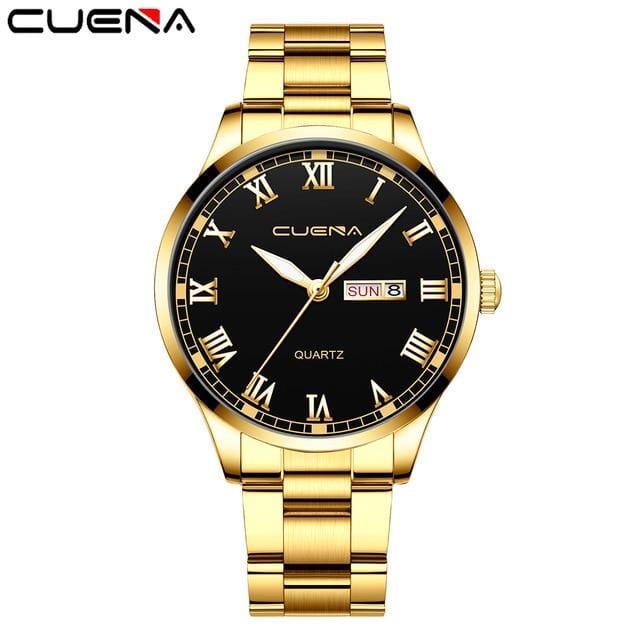 CUENA 2020 New Men's Watch Business Steel Belt Calendar Quartz Watch Reloj Hombre Men Wristwatches High Quality Luxury Watches