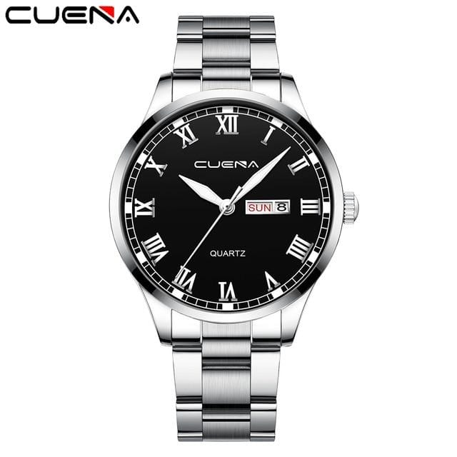 CUENA 2020 New Men's Watch Business Steel Belt Calendar Quartz Watch Reloj Hombre Men Wristwatches High Quality Luxury Watches