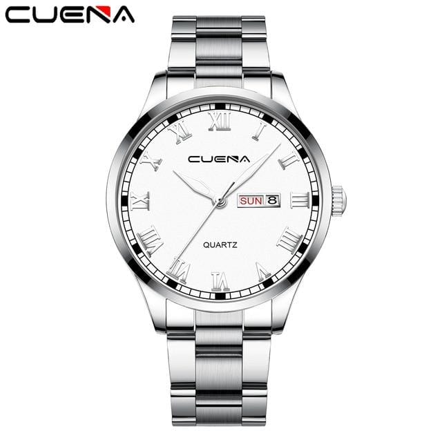 CUENA 2020 New Men's Watch Business Steel Belt Calendar Quartz Watch Reloj Hombre Men Wristwatches High Quality Luxury Watches