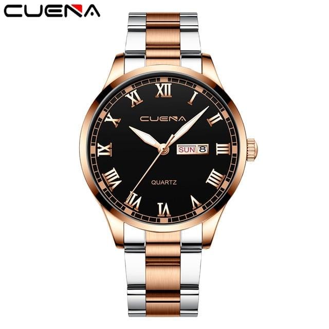 CUENA 2020 New Men's Watch Business Steel Belt Calendar Quartz Watch Reloj Hombre Men Wristwatches High Quality Luxury Watches