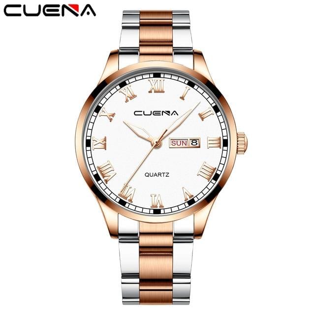 CUENA 2020 New Men's Watch Business Steel Belt Calendar Quartz Watch Reloj Hombre Men Wristwatches High Quality Luxury Watches