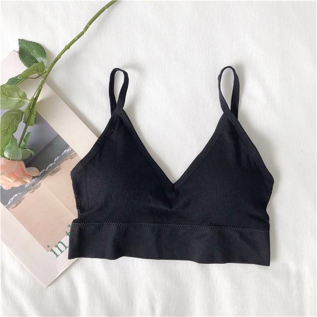 New fashion simple solid color student thread underwear bra beauty back bra tube top sports lingerie