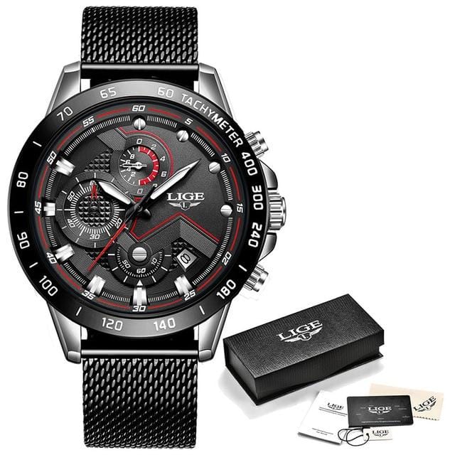 2020 New Fashion Men Watch LIGE Top Brand Analogue Clock Stainless Steel Waterproof Luminous Sports Watch Men Business watches