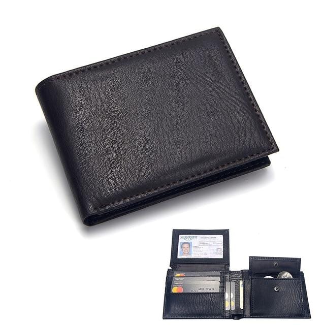 Casual Men's Wallets Leather Solid Luxury Wallet Men Pu Leather Slim Bifold Short Purses Credit Card Holder Business Male Purse