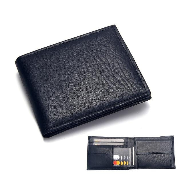 Casual Men's Wallets Leather Solid Luxury Wallet Men Pu Leather Slim Bifold Short Purses Credit Card Holder Business Male Purse