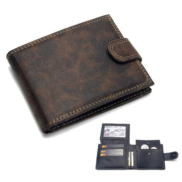 Casual Men's Wallets Leather Solid Luxury Wallet Men Pu Leather Slim Bifold Short Purses Credit Card Holder Business Male Purse