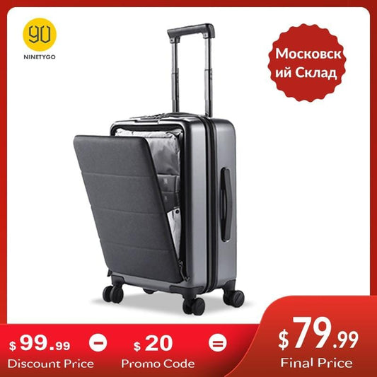 NINETYGO 90FUN 20'' Rolling Hardside Carry-ons Luggage Opening Cabin Travel Suitcase Spinner Wheel Scratch-proof Adjustable