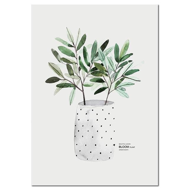 Watercolor Plants Leaf Canvas Poster Nordic Style Print Scandinavian Wall Art Painting Decoration Pictures Minimalist Home Decor