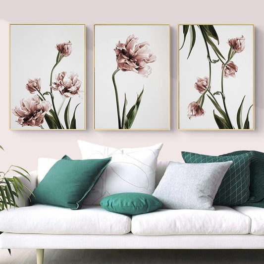 Moderne Tulpenblumen-Drucke, Wandkunst, Leinwandgemälde, Blumenposter, Skandinavien-Bilder für Wohnzimmer, Schlafzimmer, Zuhause, dekorativ