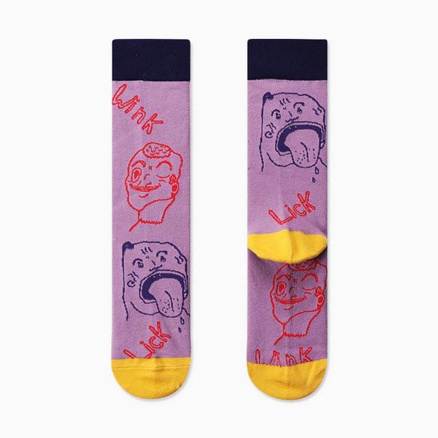 Couples Outdoor Skateboard Sox Autumn/Winter Creative Abstract Art Harajuku Hip Hop Streets Tide Sock Colorful Happy Funny Socks