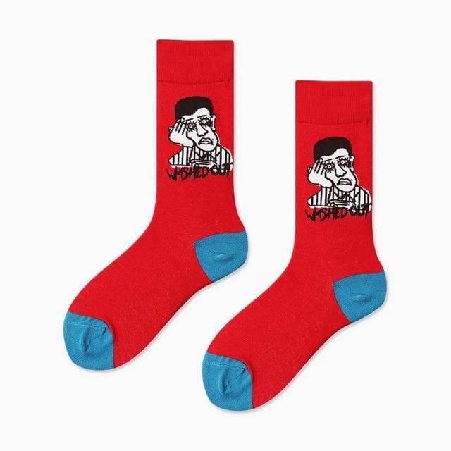 Paare Outdoor Skateboard Sox Herbst/Winter Kreative Abstrakte Kunst Harajuku Hip Hop Straßen Gezeiten Socke Bunte Glückliche Lustige Socken