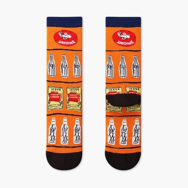 Couples Outdoor Skateboard Sox Autumn/Winter Creative Abstract Art Harajuku Hip Hop Streets Tide Sock Colorful Happy Funny Socks