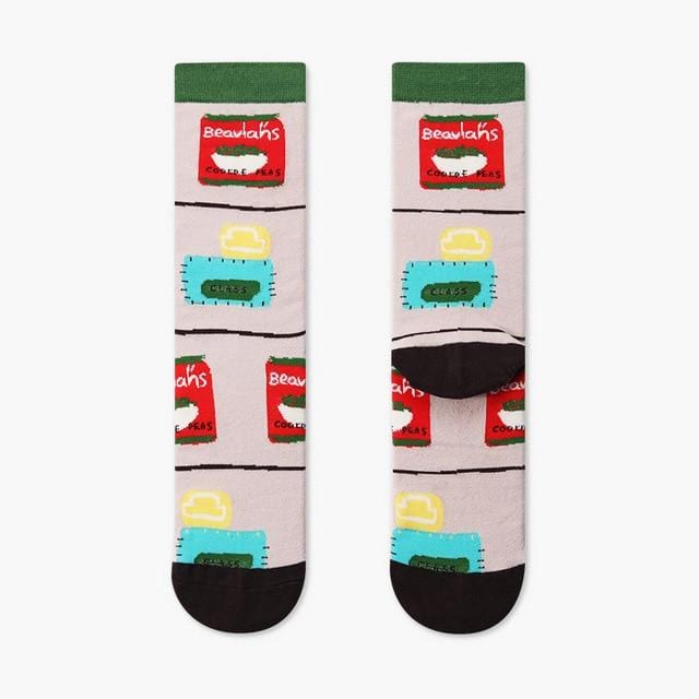 Paare Outdoor Skateboard Sox Herbst/Winter Kreative Abstrakte Kunst Harajuku Hip Hop Straßen Gezeiten Socke Bunte Glückliche Lustige Socken