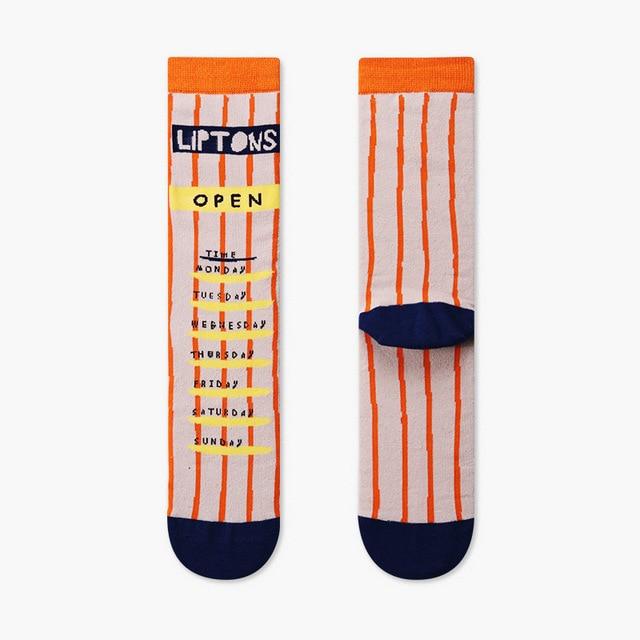 Couples Outdoor Skateboard Sox Autumn/Winter Creative Abstract Art Harajuku Hip Hop Streets Tide Sock Colorful Happy Funny Socks