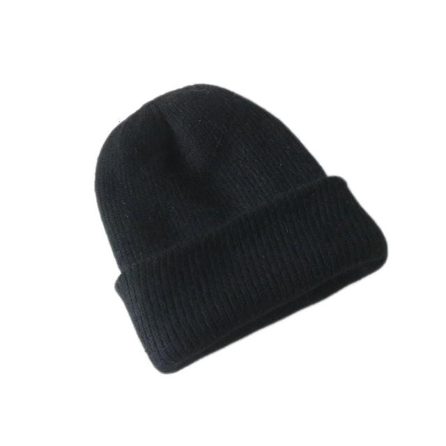 2019 neue einfache Kaninchen pelz Beanie Hut für Frauen Winter Skullies Warme Schwerkraft Fällt Cap Gorros Weibliche Kappe