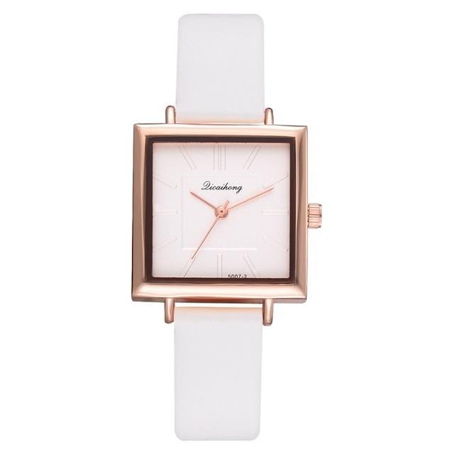 Dropshiping New Top Brand Square Women Bracelet Watch Contracted Leather Crystal WristWatches Women Dress Ladies Quartz Clock