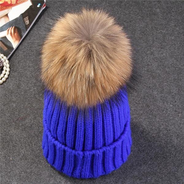 Xtrois vison et fourrure de renard casquette pom poms chapeau d'hiver pour femmes fille chapeau tricoté bonnets casquette flambant neuf épais femme casquette