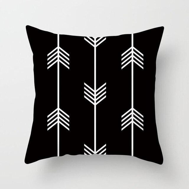 Buy 5 Get 1 Free Black and White Geometric Abstract Decorative Pillowcases Polyester Throw Pillow Case Geometric Pillowcase