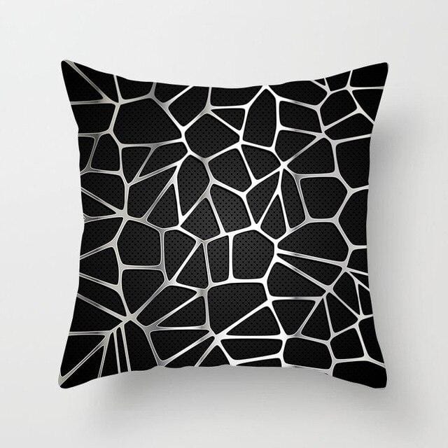 Buy 5 Get 1 Free Black and White Geometric Abstract Decorative Pillowcases Polyester Throw Pillow Case Geometric Pillowcase