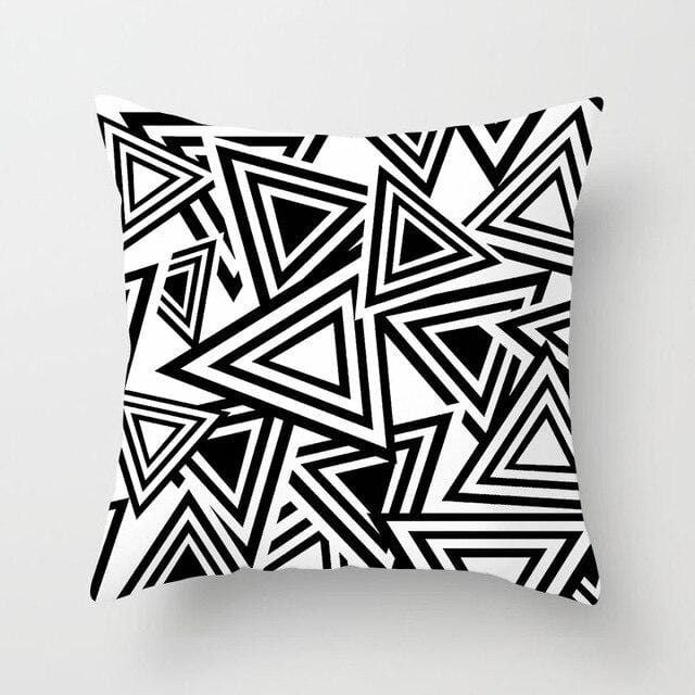 Buy 5 Get 1 Free Black and White Geometric Abstract Decorative Pillowcases Polyester Throw Pillow Case Geometric Pillowcase