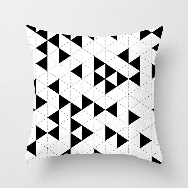 Buy 5 Get 1 Free Black and White Geometric Abstract Decorative Pillowcases Polyester Throw Pillow Case Geometric Pillowcase