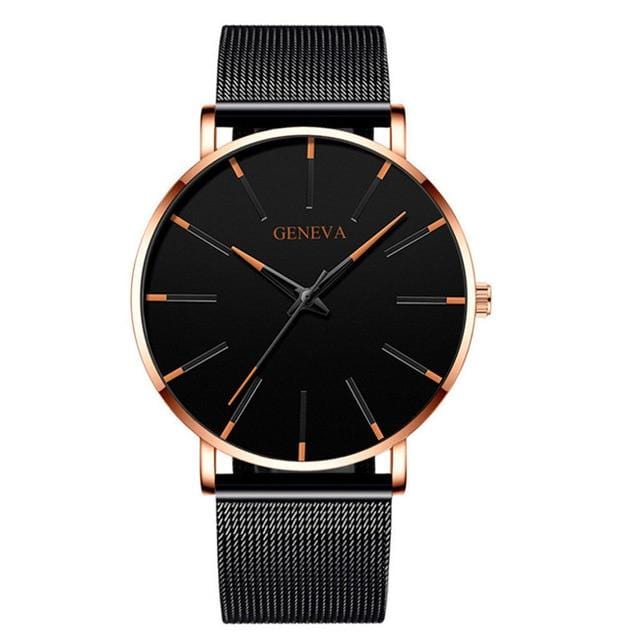 High-end watch minimalist men's fashion ultra-thin watch simple men's business stainless steel mesh quartz watch Relogio Masculi