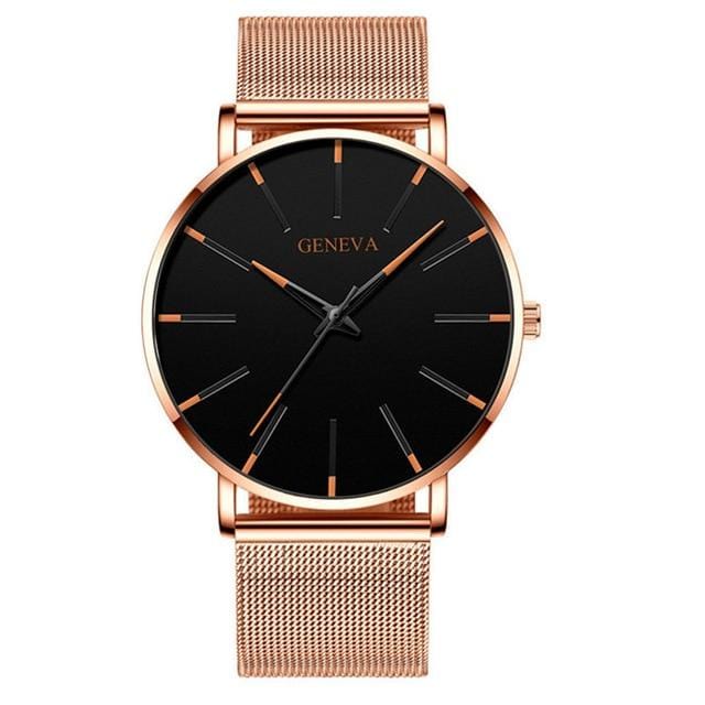 High-end watch minimalist men's fashion ultra-thin watch simple men's business stainless steel mesh quartz watch Relogio Masculi