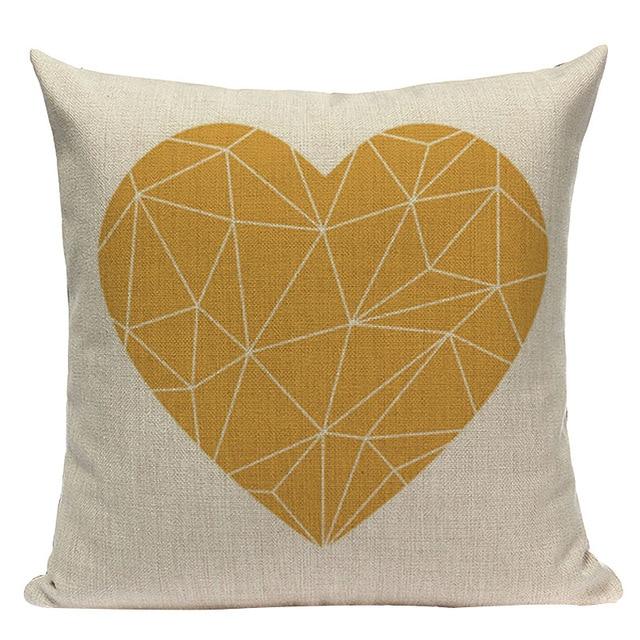 Housse de coussin géométrique personnalisée, décoration nordique pour la maison, taie d'oreiller en forme de cerf jaune de haute qualité