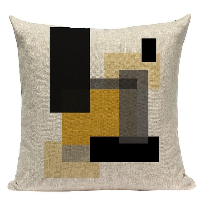 Housse de coussin géométrique personnalisée, décoration nordique pour la maison, taie d'oreiller en forme de cerf jaune de haute qualité