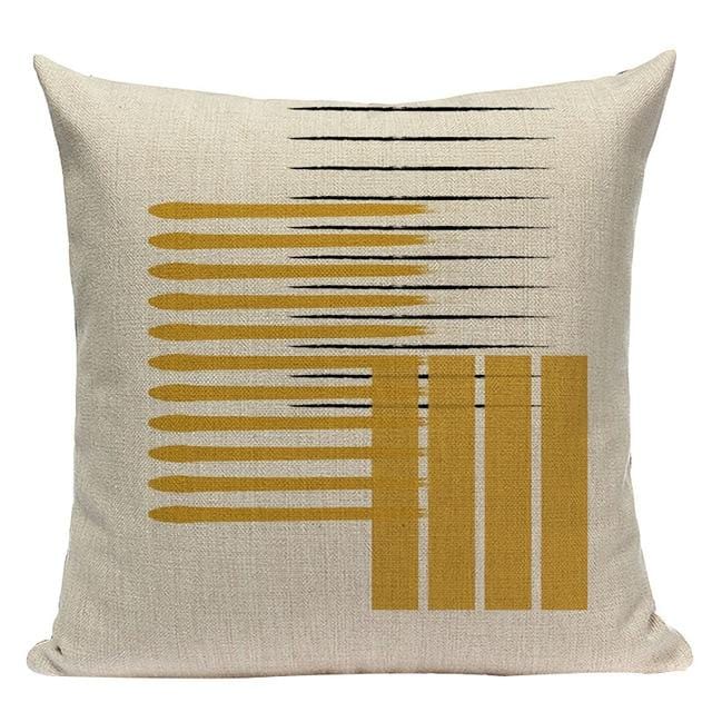 Housse de coussin géométrique personnalisée, décoration nordique pour la maison, taie d'oreiller en forme de cerf jaune de haute qualité