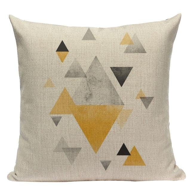 Housse de coussin géométrique personnalisée, décoration nordique pour la maison, taie d'oreiller en forme de cerf jaune de haute qualité