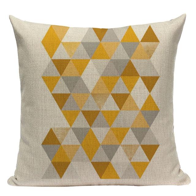 Housse de coussin géométrique personnalisée, décoration nordique pour la maison, taie d'oreiller en forme de cerf jaune de haute qualité