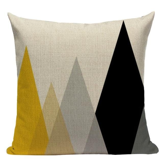 Housse de coussin géométrique personnalisée, décoration nordique pour la maison, taie d'oreiller en forme de cerf jaune de haute qualité