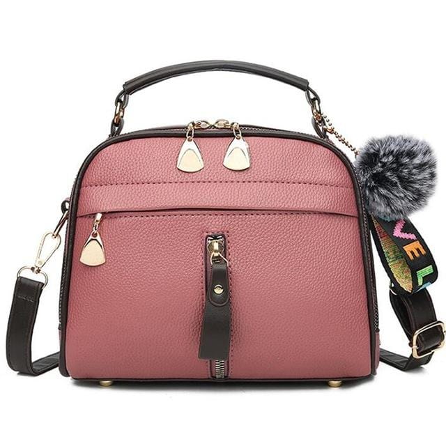 PU Leather Handbag For Women Girl Fashion Tassel Messenger Bags With Ball Bolsa Female Shoulder Bags Ladies Party Crossby Bag