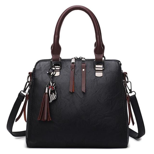 PU Leather Handbag For Women Girl Fashion Tassel Messenger Bags With Ball Bolsa Female Shoulder Bags Ladies Party Crossby Bag