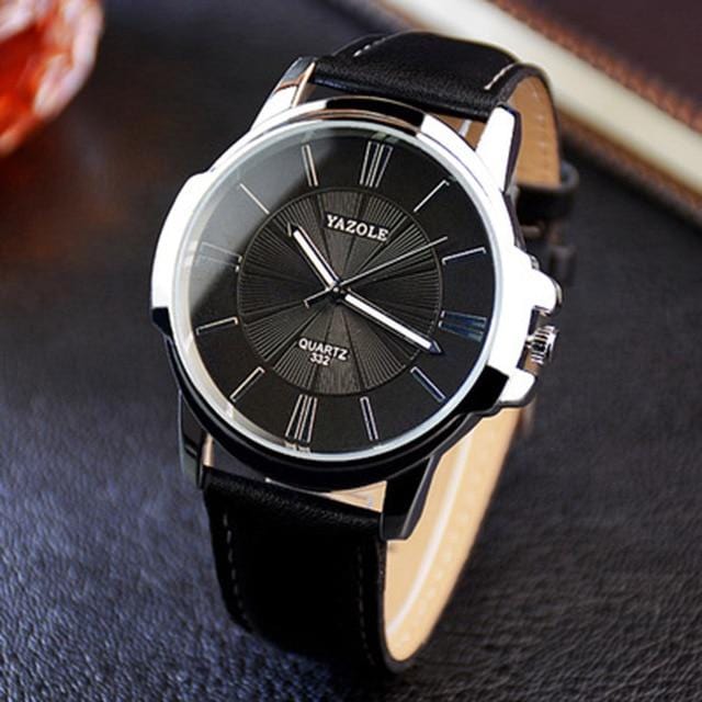 Newest YAZOLE Mens Watches Top Brand Luxury Blue Glass Watch Men Watch Waterproof Leather Roman Men's Watch Male Clock relojes