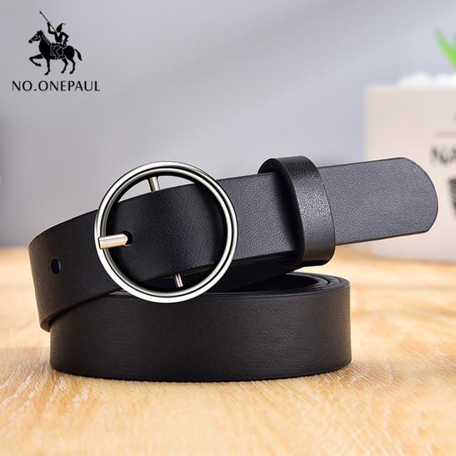 NO.ONEPAUL Designer's famous brand leatherhigh quality belt fashion alloy double ring circle buckle girl jeans dress wild belts