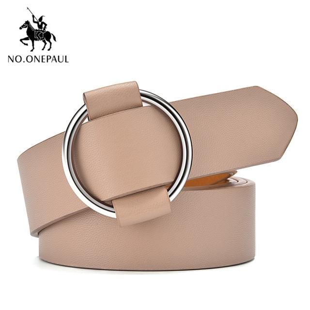 NO.ONEPAUL Designer célèbre marque en cuir de haute qualité ceinture en alliage de mode double anneau cercle boucle fille jeans robe ceintures sauvages