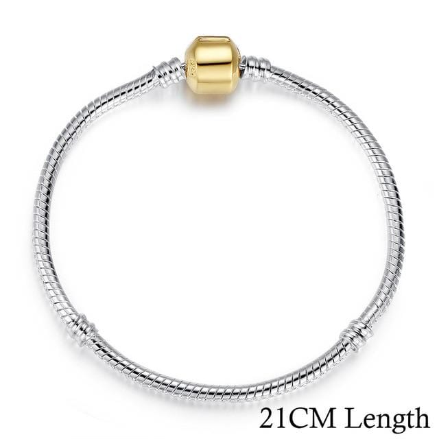 BAMOER 5 Style Silver Color LOVE Snake Chain Bracelet & Bangle 16CM-21CM Pulseras Lobster PA1104