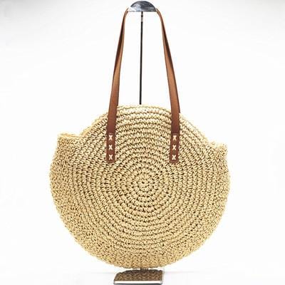 Woven Rattan Bag Round Straw Shoulder Bag Small Beach HandBags Women Summer Hollow Handmade Messenger Crossbody Bags