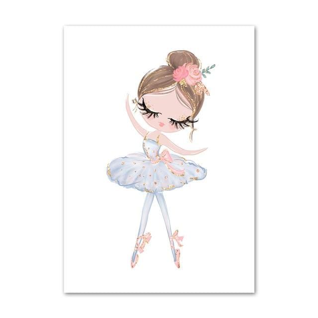 Kids Room Poster Pink Rabbit Children Poster Baby Girl Room Decor Wall Art Canvas Painting Nursery Prints Ballet Bedroom Picture