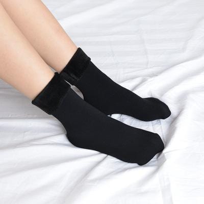 Chaussettes thermiques épaisses en laine et cachemire pour femme, bottes de neige sans couture en velours, pour dormir au sol, pour l'hiver