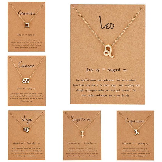 Femme élégante étoile signe du zodiaque 12 Constellation colliers pendentifs charme chaîne en or colliers ras du cou pour femmes bijoux livraison directe