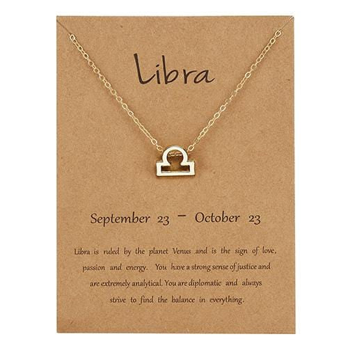 Female Elegant Star Zodiac Sign 12 Constellation Necklaces Pendants Charm Gold Chain Choker Necklaces for Women Jewelry Dropship